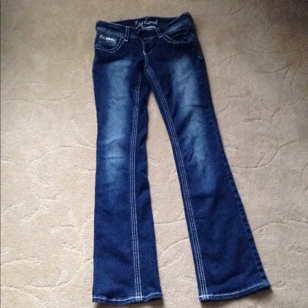 Boot cut back with faded wash on thighs